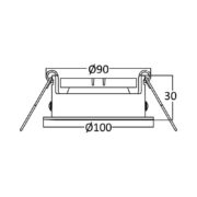VGRADNA SVETILKA BETA fi 100 mm GU10 BELA ALI ČRNA