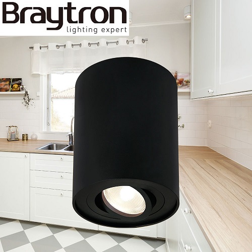 stropni-nadometni-reflektor-okrogli-nastavljiv-kot-črni