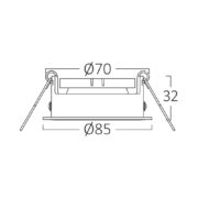 VGRADNA SVETILKA ALFA fi 85 mm GU10 V ŠTIRIH BARVAH