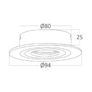 VGRADNA SVETILKA SPOTTI fi 94 mm GU10 ČRNA ALI SIVA