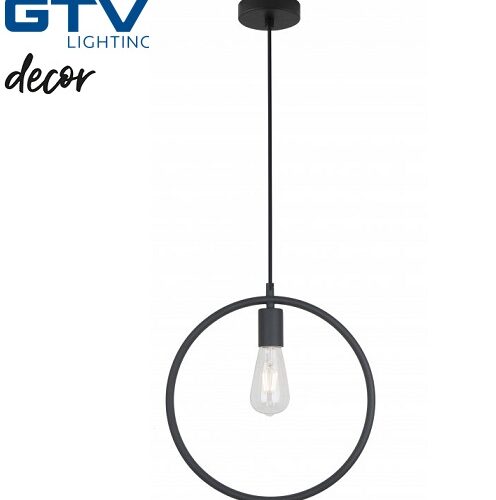 retro-vintage-okrogla-viseča-svetilka-e27-črna