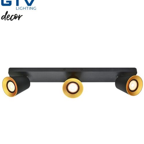 trojni-gu10-reflektor-črni