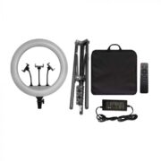 SELFIE STOJEČA LED SVETILKA 1600 mm 55W 3200K DO 5500K ZATEMNILNA S TREMI NOSILCI ZA TELEFON IN DALJINSKIM UPRAVLJANJEM