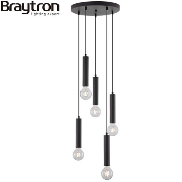 VISEČA SVETILKA fi 350 mm 5XE27 ČRNA ALI ZLATA