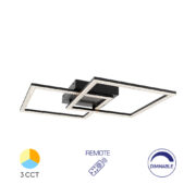 ZATEMNILNA STROPNA LED SVETILKA CRYSTAL 55W 3000K DO 6500K Z DALJINSKIM UPRAVLJANJEM BELA ALI ČRNA
