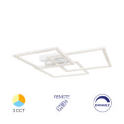 ZATEMNILNA STROPNA LED SVETILKA CRYSTAL 80W 3000K DO 6500K Z DALJINSKIM UPRAVLJANJEM BELA ALI ČRNA