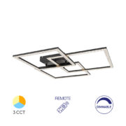 ZATEMNILNA STROPNA LED SVETILKA CRYSTAL 80W 3000K DO 6500K Z DALJINSKIM UPRAVLJANJEM BELA ALI ČRNA