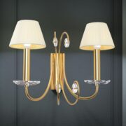 KRISTALNA STENSKA SVETILKA ARIANE mm 2XE14 TEMNI NIKELJ ALI ZLATA