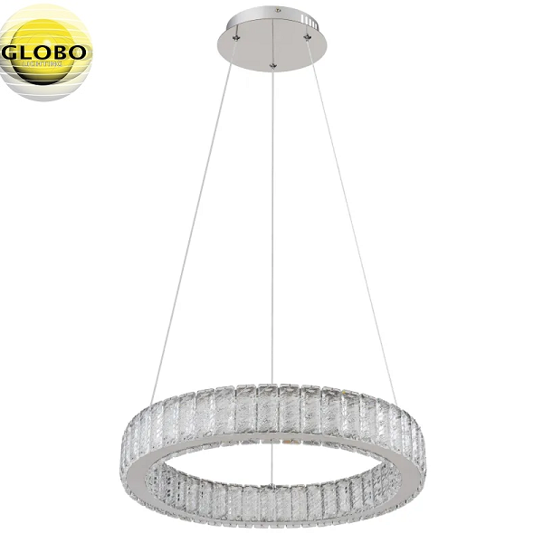 KRISTALNI ZATEMNILNI LED LESTENEC MUCKY 500 mm 50W 2700K DO 6000K Z DALJINSKIM UPRAVLJANJEM