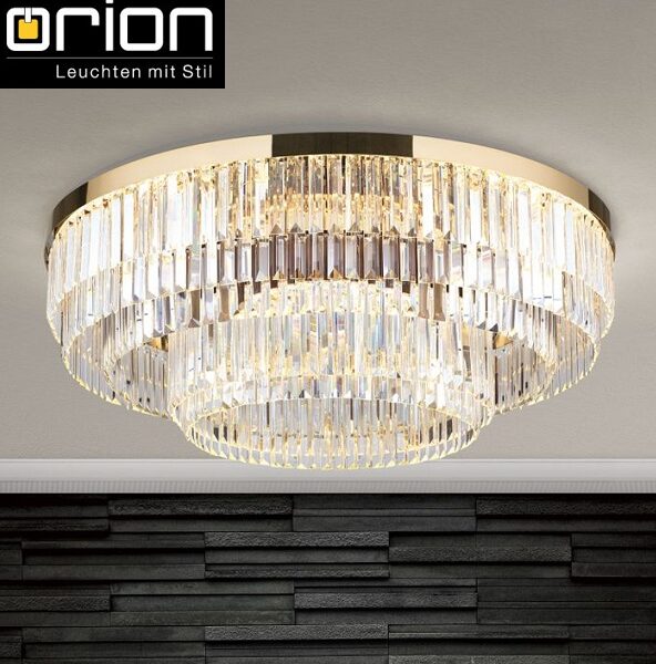 KRISTALNA STROPNA ZATEMNILNA LED SVETILKA PRISM fi 954 mm 145W 3000K 24 KARAT POZLAČENA