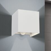 SENZORSKA STENSKA LED SVETILKA CUBE-S 13W 3000K IP54 ANTRACITNA ALI BELA