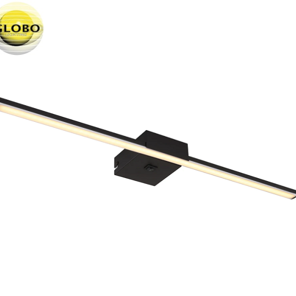 STENSKA LED SVETILKA S STIKALOM JAIME 615 mm 12W 4000K IP44 SREBRNA ALI ČRNA