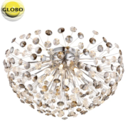 KRISTALNA STROPNA LED SVETILKA KATRINA 600 mm G9 6X3,5W 3000K V DVEH BARVAH