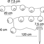 SOLARNI LED LAMPIONČKI 3 METRE 10X0,06W 6000K BELI