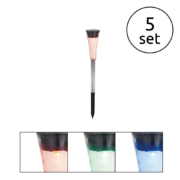 TALNA VBODNA SOLARNA LED SVETILKA 270 mm 5X0,06W RGB SET PETIH SVETILK