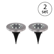 TALNA VBODNA SOLARNA LED SVETILKA fi 118 mm 8X0,01W 6500K IP44 SET 2/1