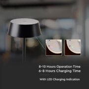 AKUMULATORSKA NAMIZNA TOUCH ZATEMNILNA LED SVETILKA 2W 3000K ČRNA ALI BELA IP54