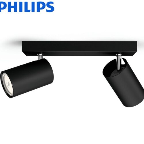 dvojni-reflektor-gu10-philips-črni