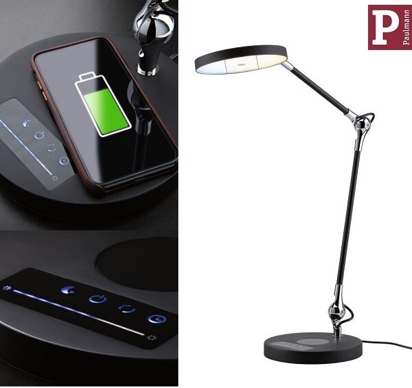 NAMIZNA TOUCH ZATEMNILNA LED SVETILKA NUMIS QI 11W 2700K DO 6500K+BREZŽIČNO POLNJENJE TELEFONOV BELA ALI ČRNA