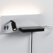 STENSKA DVOJNA LED SVETILKA Z DVEMA STIKALOMA IN USB VHODOM SERRA 5,5W+2,6W 2700K (LEVA ALI DESNA)
