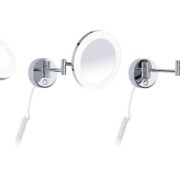 KOZMETIČNO STENSKO OGLEDALO Z LED SVETILKO MASUA 4W 2700K DO 6500K IP44 KROM ALI ČRNO KOZMETIČNO STENSKO OGLEDALO Z LED SVETILKO MASUA 4W 2700K DO 6500K IP44 KROM ALI ČRNO