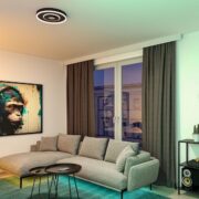 ZATEMNILNA RGB LED SVETILKA SPACEGLOW FOUR fi 390 mm 22W 3000K DO 6500K Z DALJINSKIM UPRAVLJANJEM