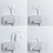 STENSKA LED SVETILKA HALINA S STIKALOM IN USB VHODOM 2,4W 3000K BELA ALI ČRNA