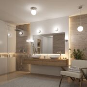 VISEČA LED SVETILKA GOVE fi 170 mm 9W 3000K IP44 V DVEH BARVAH