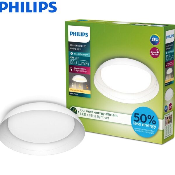 ZATEMNILNA LED SVETILKA FLETA fi 350 mm 10W BELA ALI SIVA