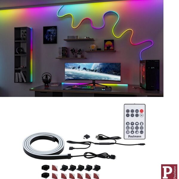 USB RGB NEON FLEX 5 METROV SET 12W ČRNI