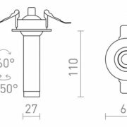 ZATEMNILNA VGRADNA SVETILKA LUMIS fi 65 7W 3000K BELA ALI ČRNA