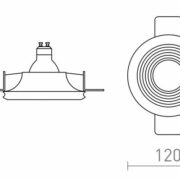VGRADNA SVETILKA IZ MAVCA DANTOR fi 120 mm GU10