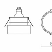 VGRADNA SVETILKA TORD fi 80 mm GU10 BELA ALI ČRNA
