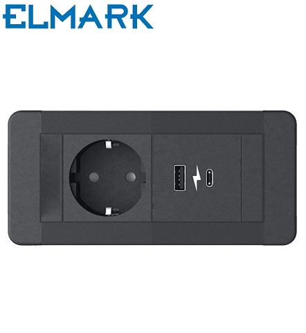 pohištvena-vgradna-vtičnica-za-pisarno-kuhinjo-šuko-usb-črna