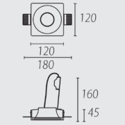 VGRADNA SVETILKA IZ MAVCA GES 120X120 mm GU5,3/MR16