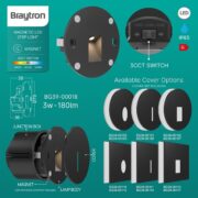 VGRADNA LED SVETILKA VEKSUS 3W 3000K DO 6500K IP65 (GRE V STANDARDNO DOZO) BELA ALI ČRNA