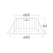 VGRADNA LED SVETILKA DOWNLIGHT fi 90 mm 9W 3000K DO 6500K IP54 BELA ALI ČRNA