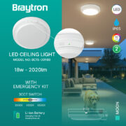 ZASILNA LED SVETILKA MOON fi 222 mm 18W 3000K DO 6500K IP65 4h