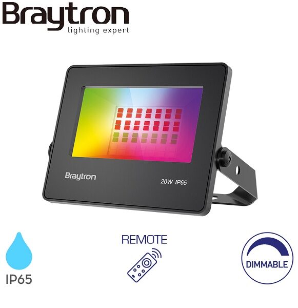 RGB ZATEMNILNI ZUNANJI LED REFLEKTOR FLOOD 30W IP65 Z DALJINSKIM UPRAVLJANJEM