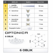 STROPNA HEKSAGON LED SVETILKA 126W 6000K