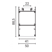 DVOJNI ALU PROFIL 2 METRA 88,5 mm ČRNI ALI BELI