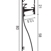 TALNI NADGRADNI ALU PROFIL 2 METRA 80 mm V TREH BARVAH