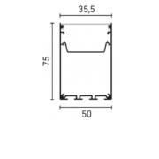 VISEČI ALU PROFIL 2 METRA 75 mm BARVA MARMORJA