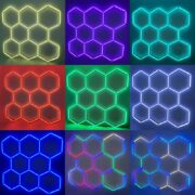 STROPNA HEKSAGON RGB LED SVETILKA 2430X1660 mm 5 MODULOV 192W 1900K DO 9000K+RGB IP42 DALJINSKO UPRAVLJANJE