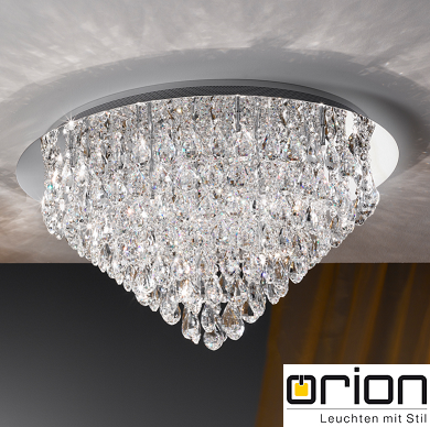 KRISTALNA STROPNA SVETILKA CELESTE fi 750 mm G9 20X40W KROM ALI ZLATA