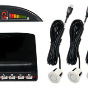 SET 4 BELIH PARKIRNIH SENZORJEV Z BARVNIM DIGITALNIM DISPLAYEM