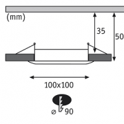 VGRADNA ZATEMNILNA LED SVETILKA PREMIUM LINE LED COIN 100X100 mm 14W V DVEH BARVAH