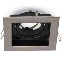 VGRADNA SVETILKA 100X100 mm GU10 50W BELA ALI BRUŠEN NIKELJ